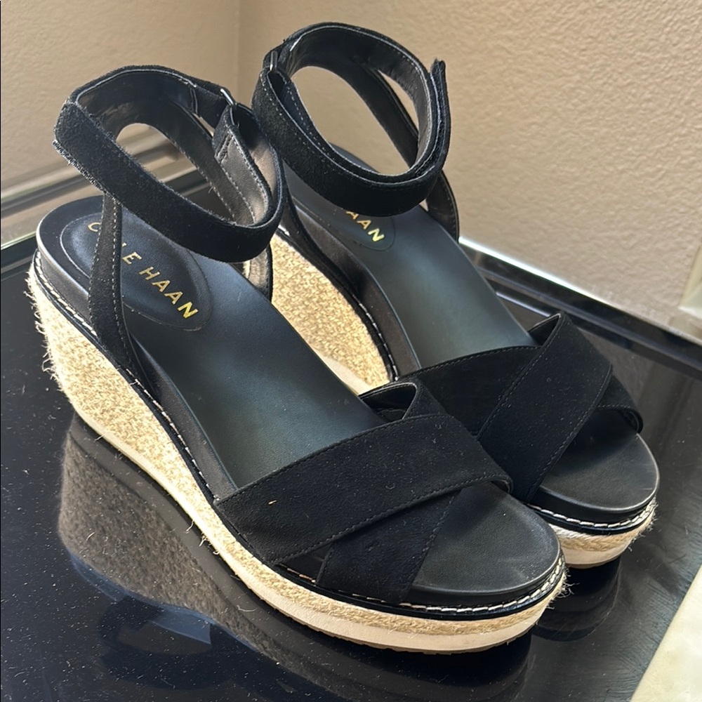 Cole Haan Black Wedge Shoes Elegant Comfort